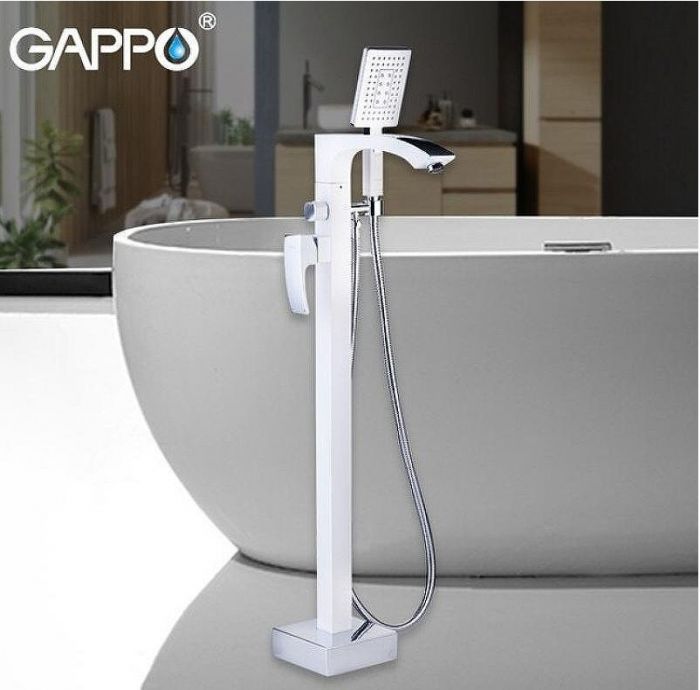 Смеситель для ванны Gappo G07 G3007-8 Белый Хром