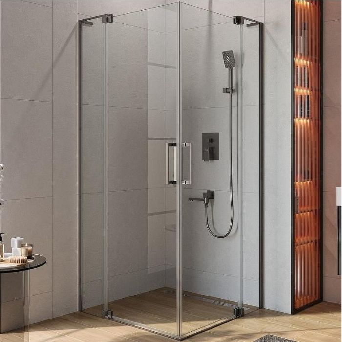 Душевой уголок Cezares Slider 90x90 SLIDER-A-2-80/90-C-GM профиль Оружейная сталь стекло прозрачное