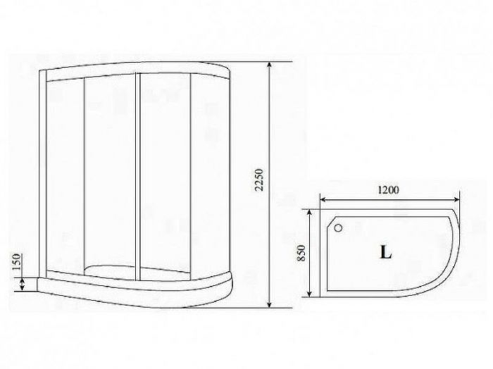 Душевая кабина Timo Comfort 120x85 T-8802LF с гидромассажем
