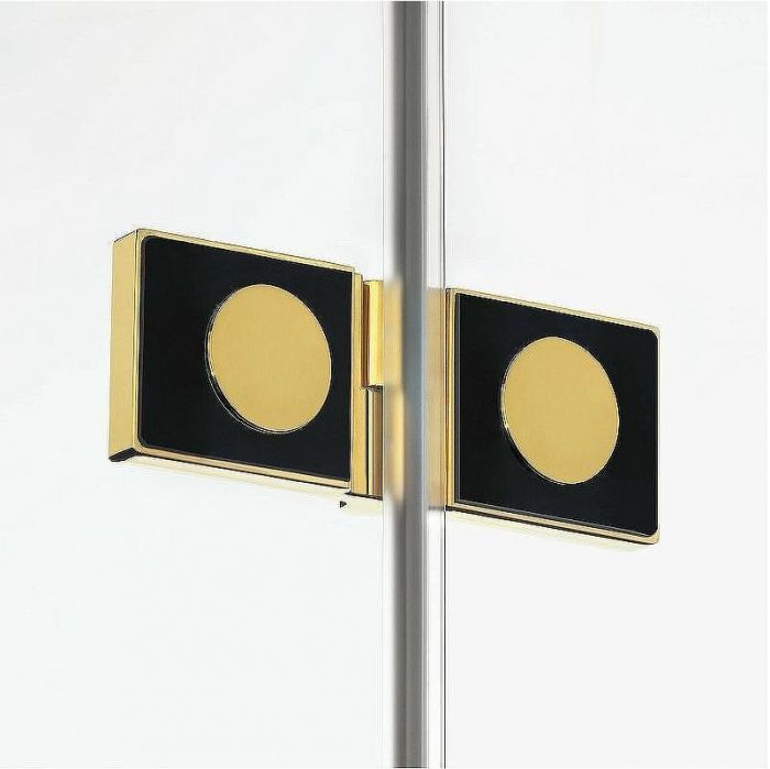 Душевой уголок New Trendy Avexa Gold 100х100 EXK-1786 профиль Брашированное золото стекло прозрачное