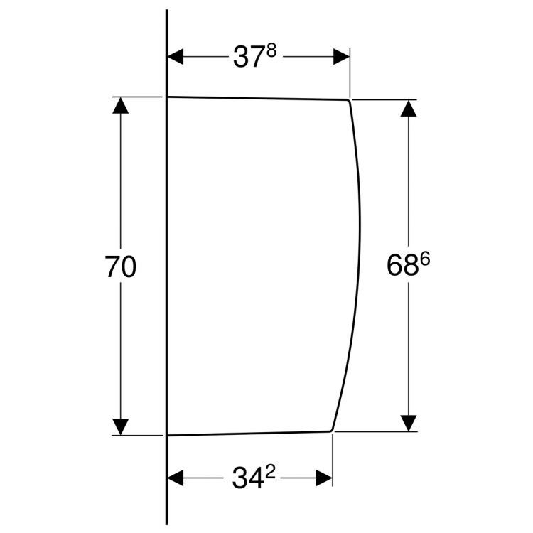Разделительная перегородка Geberit для писсуара, керамика, 40х10х70 см Разделительная перегородка Geberit для писсуара, керамика, 40х10х70 см