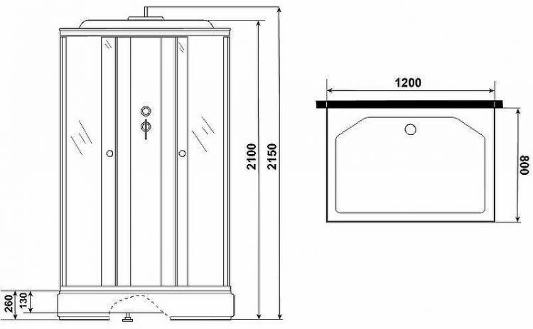 Душевая кабина Niagara Promo 120x80 P120/80/26Q/MT без гидромассажа