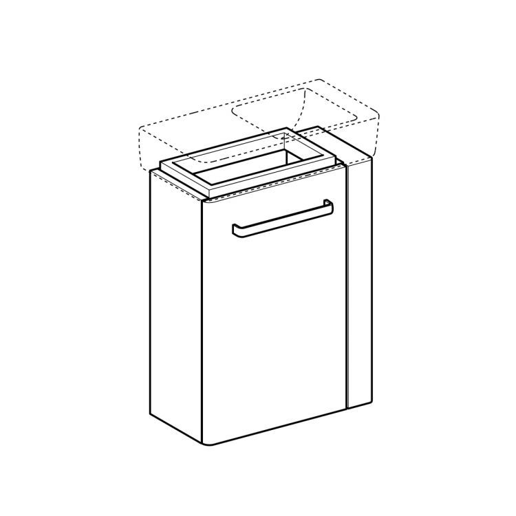 Тумба под раковину Geberit Renova Nr.1 Comprimo, 45x23, светло-серый матовый [862051000]