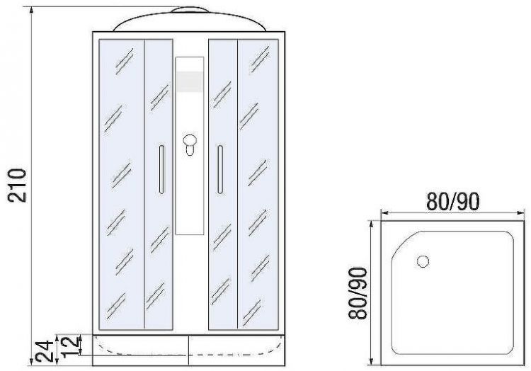 Душевая кабина River Quadro 90x90 МТ 10000002437 с поддоном