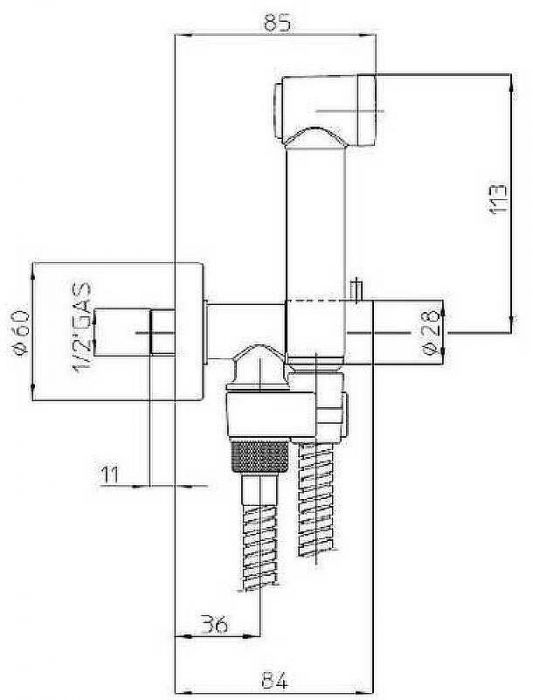 Гигиенический душ Bossini Talita Gom E57005B.030 Хром