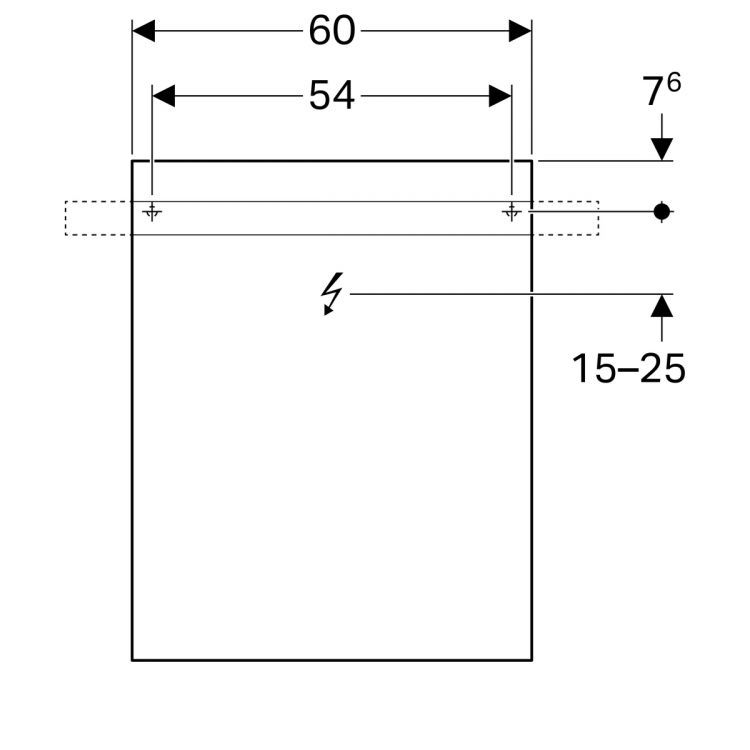 Зеркало Geberit iCon с подсветкой, 60x4, [840760000]