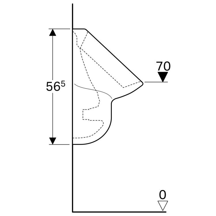 Писсуар Geberit Aller T=35 см, с задним подводом и отводом воды [236500000]