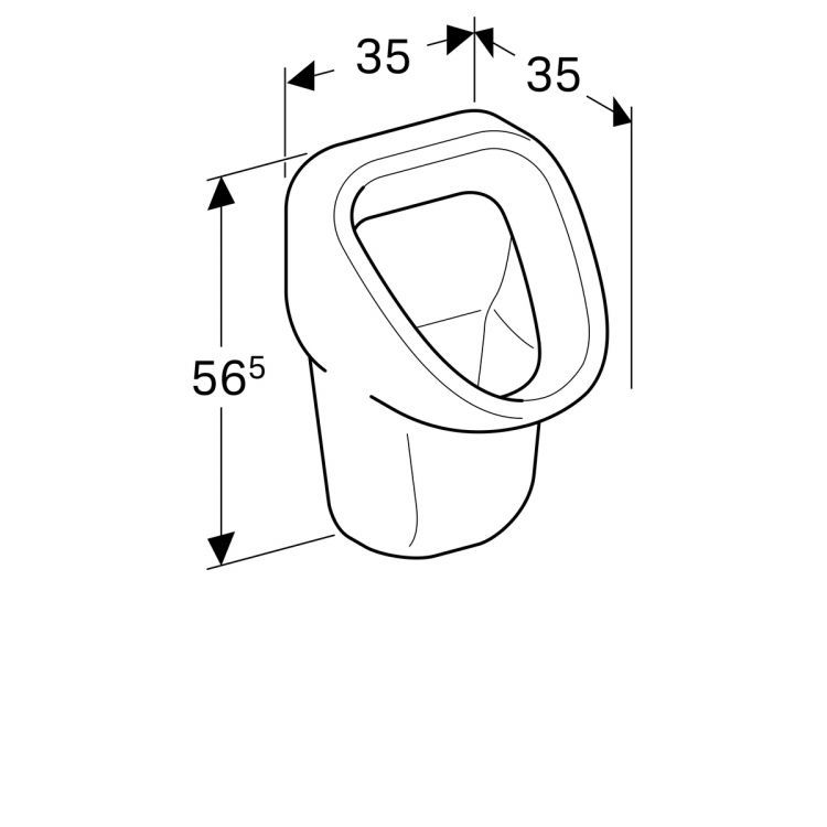 Писсуар Geberit Aller T=35 см, с задним подводом и отводом воды [236500000]