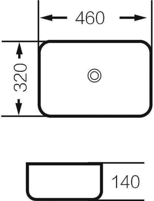 Раковина-чаша Grossman 46 GR-4041BW Белая Черная