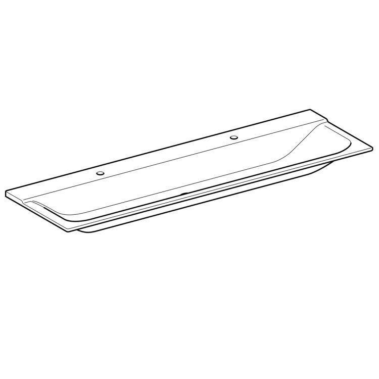 Раковина Geberit Xeno? с двумя отв., без перелива 160х48, из Varicor  [500.279.00.1]