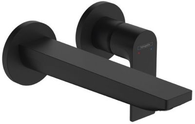 Hansgrohe Rebris E Смеситель для раковины, настенный, цвет: черный матовый