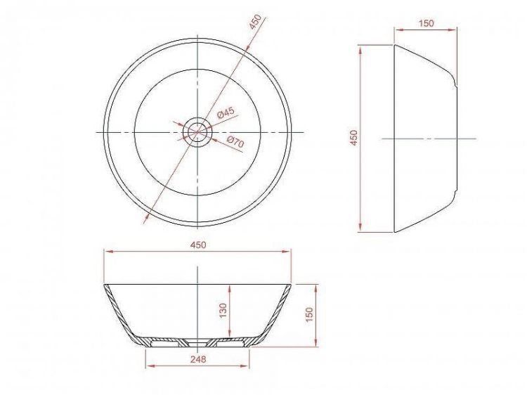 Раковина-чаша Montebianco Piemont 450 12043 Белая
