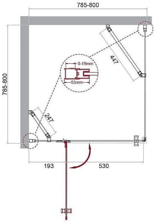 Душевой уголок BelBagno Kraft 80х80 KRAFT-A-12-80-C-Cr-L профиль Хром стекло прозрачное