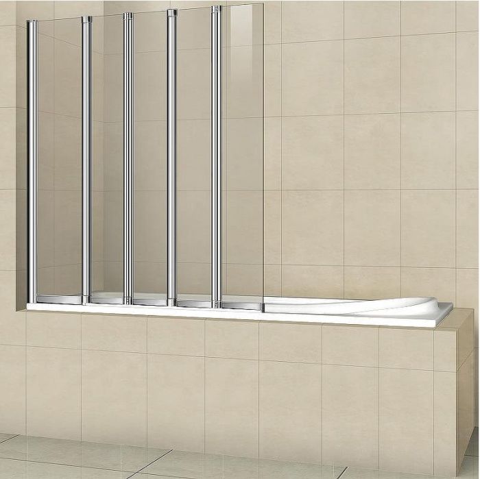 Шторка на ванну Cezares Pratico 120 PRATICO-V-5-120/140-C-Cr профиль Хром стекло прозрачное