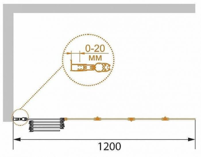 Шторка на ванну Cezares Pratico 120 PRATICO-V-5-120/140-C-Cr профиль Хром стекло прозрачное