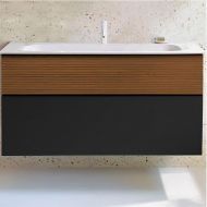Тумба с раковиной Burgbad Fiumo 120 SFXN122F3958FOT52G0200C0001*1 подвесная Tectona Dekor Zimt Graphit Softmatt