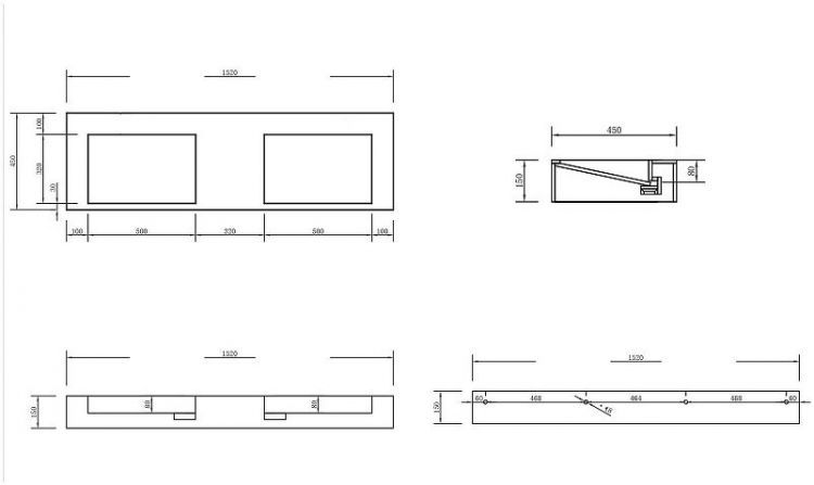 Раковина Abber Stein 152 AS2643-1.5 двойная Белая матовая