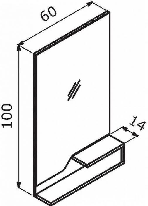 Зеркало Orka Galia 60x100 3000858 с подсветкой Lidya