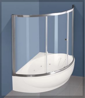 Шторка для ванны Акватика 1700x1200, асимметричная