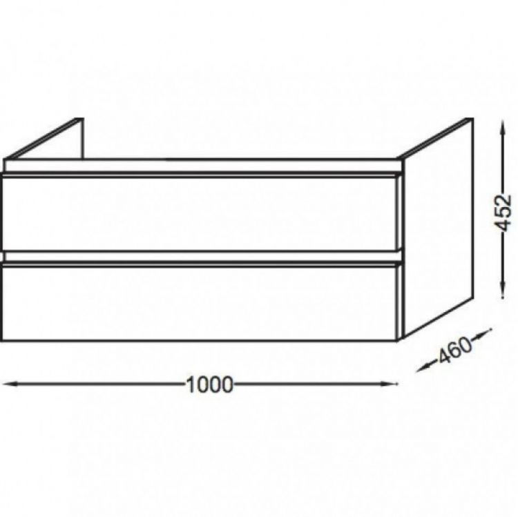 Тумба под раковину Jacob Delafon Vox 100 см EB2026-RA-N29 серая кожа