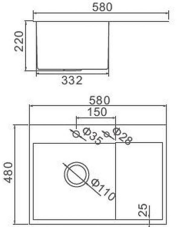 Кухонная мойка Aflorn Premium 58 AF95848-L Сатин
