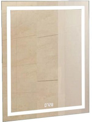 Зеркало Континент Verte 800х900 ЗЛП630 с подсветкой с часами и датчиком движения