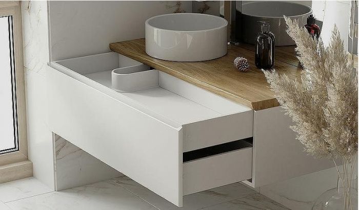 Тумба под раковину Jorno Solis New 120 SolN.01.120/P/W/JR подвесная Белая