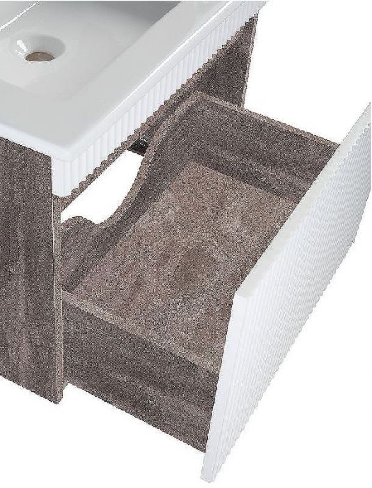 Тумба под раковину Runo Модена 75 00-00001426 подвесная Железный камень Белая