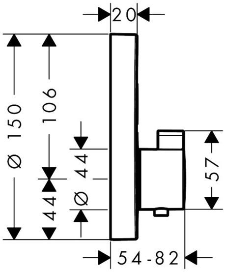 Hansgrohe ShowerSelect S Термостат ShowerSelect S, для 2 потребителей, СМ, цвет: матовый черный