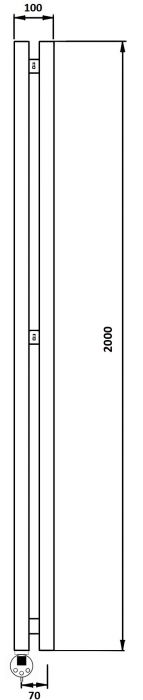 Дизайн-радиатор водяной Secado Бергамо 2К 2000x70 хром