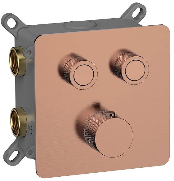 Смеситель для душа AQUAme AQM8811BC с термостатом цвет Шлифованная медь