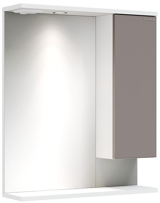 Зеркало со шкафом Onika Марви 60 R 206088 с подсветкой цвет Белый Мокко
