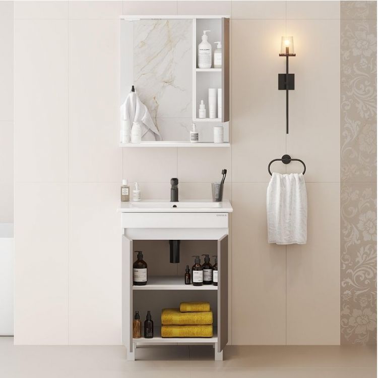 Зеркало со шкафом Onika Марви 60 R 206088 с подсветкой цвет Белый Мокко