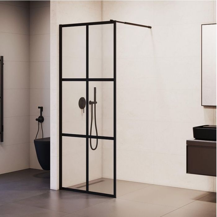 Душевая перегородка RGW Walk In WA-111B 80 411011108-84 профиль Черный стекло прозрачное