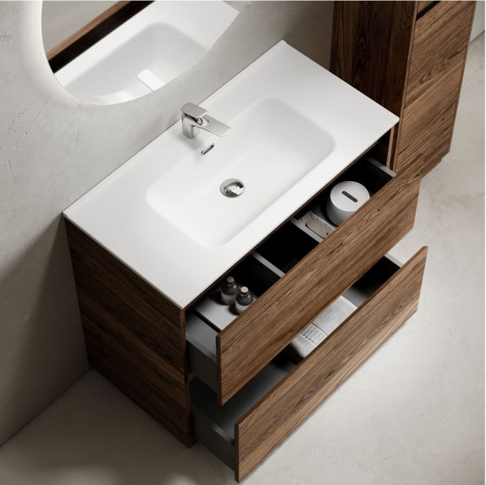 Тумба напольная под раковину SANCOS Libra Floor, дуб чарльстон 890х450х840 мм, LB90FECH