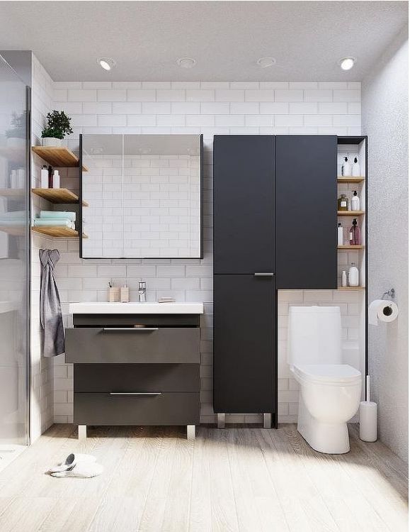 Зеркальный шкаф 1MarKa Gaula 80 У92543 Графит матовый Зеркальный шкаф 1MarKa Gaula 80 У92543 Графит матовый