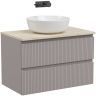 Тумба подвесная SANCOS Snob T, Doha Soft 790х445х500, под столешницу без отверстия под смеситель, цвет Kreman, SNT80SM