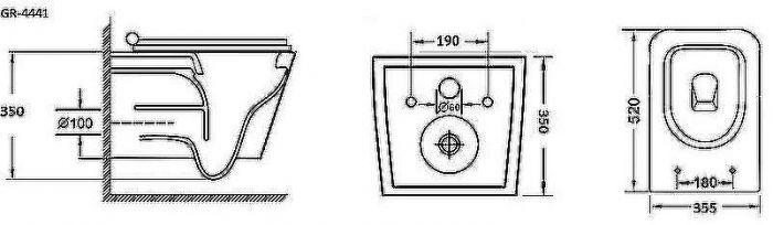 Унитаз Grossman GR-4441S подвесной с сиденьем Микролифт