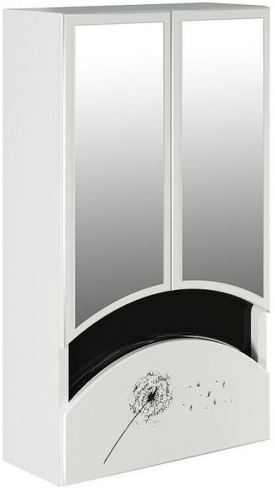 Зеркальный шкаф Mixline Радуга 46 528041 Белый Черный Одуванчик