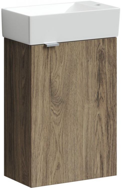Тумба подвесная SANCOS под раковину Mini, правая, дуб чарльстон 355х205х500, MN35ECHR