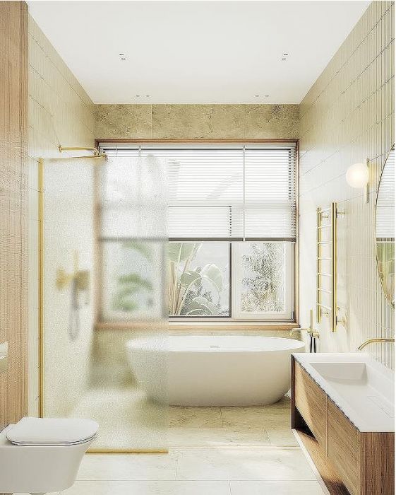 Душевая перегородка Maybah Glass MGD-690-3у 890x1950 в узком профиле Золото стекло сатиновое