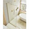 Душевая перегородка Maybah Glass MGD-690-3у 890x1950 в узком профиле Золото стекло сатиновое