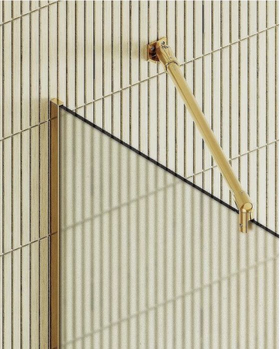 Душевая перегородка Maybah Glass MGD-690-3у 890x1950 в узком профиле Золото стекло сатиновое