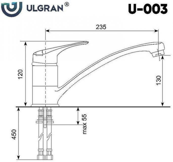 Смеситель для кухни Ulgran Classic U-003-308 Черный