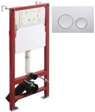 Инсталляция Agger ACC500+APB0100 для унитаза с клавишей смыва Хром глянцевый