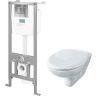 Комплект унитаза с инсталляцией Rosa Элеганс 4630055558728 с сиденьем Микролифт и клавишей смыва Хром