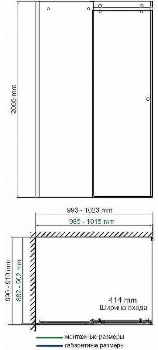 Душевой уголок WasserKRAFT Vils 100x90 56R22 профиль Хром стекло прозрачное