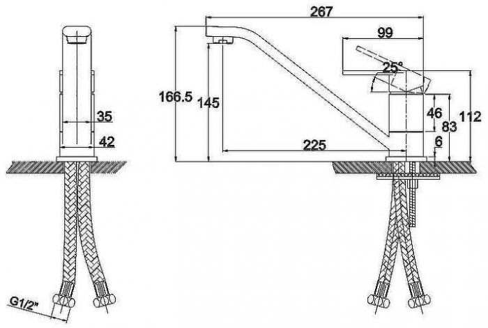 Смеситель для кухни Kaiser Sonat 34033-1 Песочный мрамор