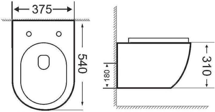 Унитаз Aquanet Cetus-BW Rimless 287008 подвесной с сиденьем Микролифт
