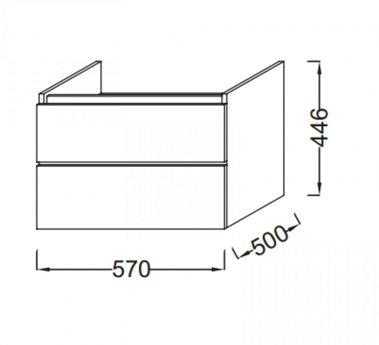 Тумба для комплекта 57 см Jacob Delafon Parallel EB504-G1C, белый блестящий лак Тумба для комплекта 57 см Jacob Delafon Parallel EB504-G1C, белый блестящий лак